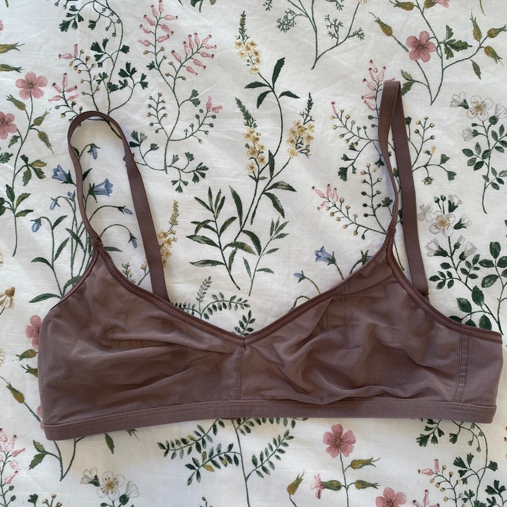 Negative Underwear Sieve Non-Wire Bra mesh Aubergine size 2
